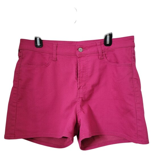 Old Navy Pants - Old Navy Size 14 Hot Pink High Rise "WOW" Shorts, Excellent Used Condition